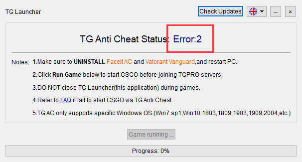 faceit anti cheat wont enable