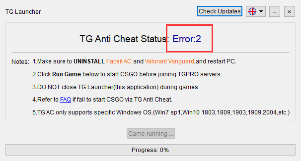 faceit anti cheat stuck on updating