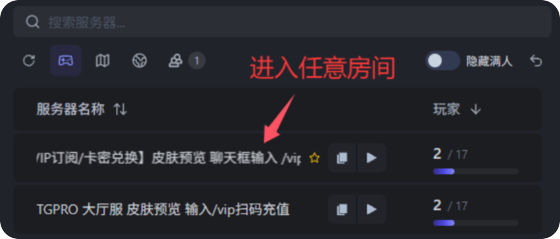 进入任意 TGPRO 房间